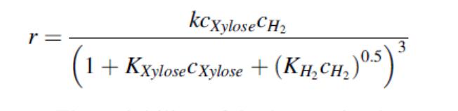 D-木糖轉化生成D-木糖醇的速率可方程式
