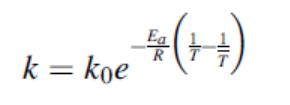 率常數對溫度的依賴關系可用Arrhenius描述方程: